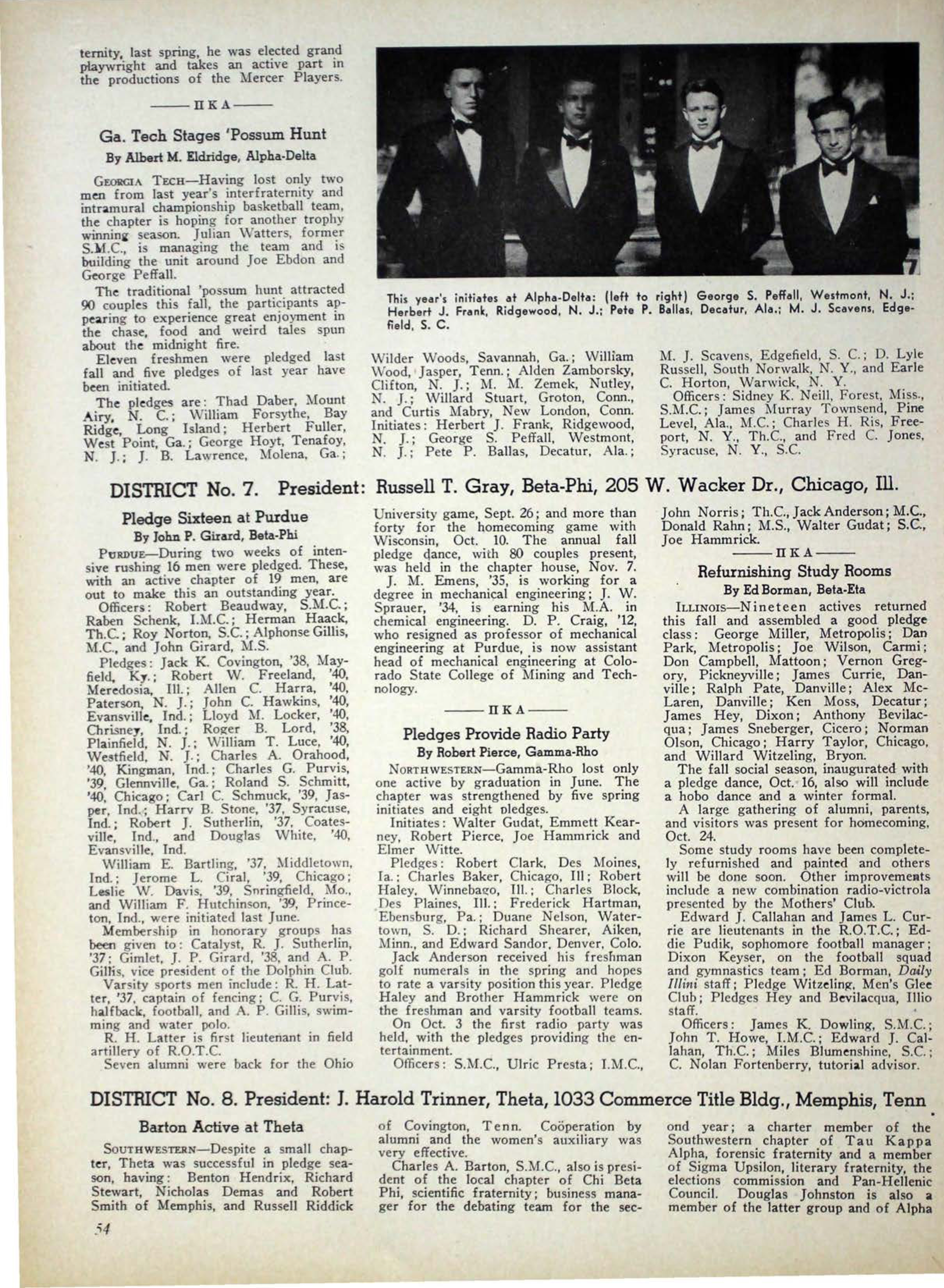 News From The Chapters: District No. 8, December 1936